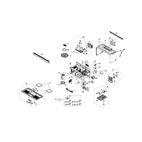 Main Assembly Diagram and Parts List for SMH1611W XAA-0000 Samsung Microwave