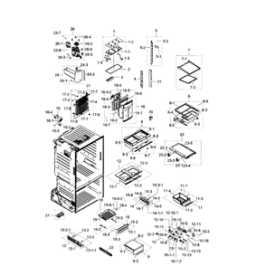 Fridge Diagram and Parts List for RF263TEAEBC AA-02 Samsung Refrigerator