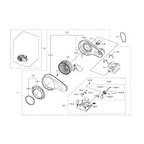 Motor Diagram and Parts List for DV511AEW XAA-02 Samsung Dryer