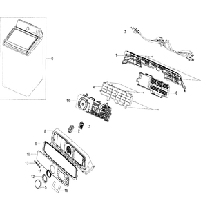 Control Panel Diagram and Parts List for WA50F9A6DSW A2-01 Samsung Washer