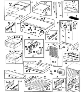 Refrigerator Diagram and Parts List for RFG293HAWP XAA-0000 Samsung Refrigerator