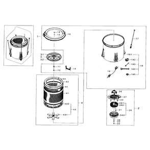 Tub Diagram and Parts List for WA50K8600AV A2-0011 Samsung Washer