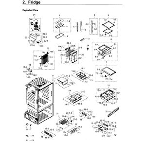 Fridge Diagram and Parts List for RF263BEAEBC AA-04 Samsung Refrigerator