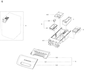 Drawer Diagram and Parts List for WF50K7500AW A2-0011 Samsung Washer