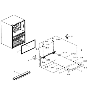 Freezer Door Diagram and Parts List for RF31FMEDBWW AA-01 Samsung Refrigerator
