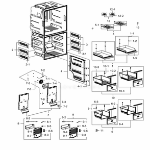 Freezer Diagram and Parts List for RF28K9380SG (AA)(0003) Samsung Refrigerator