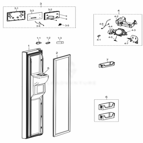 Door Fre Diagram and Parts List for RS25J500DSR (AA)(0001) Samsung Refrigerator