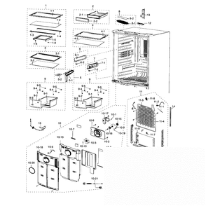 Fridge Diagram and Parts List for RF20HFENBSP AA-0000 Samsung Refrigerator