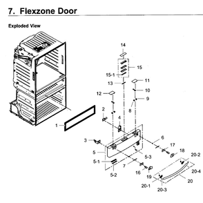 Flexzone Door Diagram and Parts List for RF4267HARS XAA-02 Samsung Refrigerator