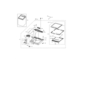 Cover Tops Diagram and Parts List for WA45M7050AW A4-04 Samsung Washer
