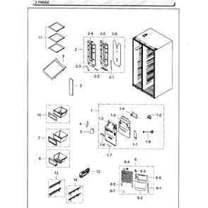 Fridge Diagram and Parts List for RH25H5611SG AA-01 Samsung Refrigerator