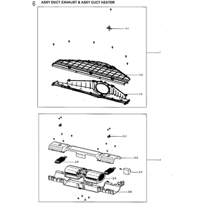 Duct Assembly Diagram and Parts List for DVG60M9900V A3-0000 Samsung Dryer