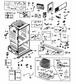 Cabinet Diagram and Parts List for RF23HCEDBWW AA-0003 Samsung Refrigerator