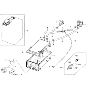 Drawer Housing Diagram and Parts List for WF361BVBEWR A2-01 Samsung Washer
