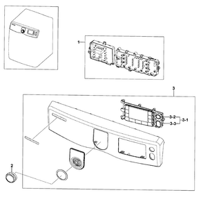 Control Panel Diagram and Parts List for DV419AGW XAA-0002 Samsung Dryer