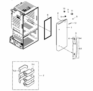 Fridge Door R Diagram and Parts List for RF221NCTASP AA-0000 Samsung Refrigerator