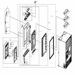 Fridge Door Right Diagram and Parts List for RF28NHEDBSR (AA)(0001) Samsung Refrigerator