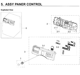 Control Panel Diagram and Parts List for WF219ANW XAA-0001 Samsung Washer