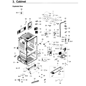 Cabinet Diagram and Parts List for RF23HCEDBSR AA-0011 Samsung Refrigerator