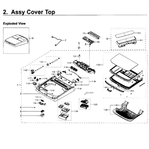 Cover Top Diagram and Parts List for WA50K8600AV A2-11 Samsung Washer