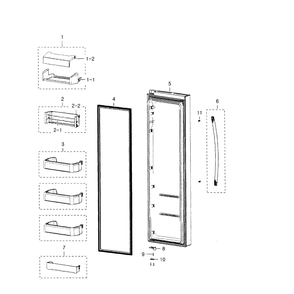 Right Door Diagram and Parts List for RSG309AARS XAA-02 Samsung Refrigerator
