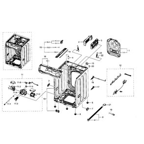 Frame Diagram and Parts List for WF511ABR XAA-02 Samsung Washer