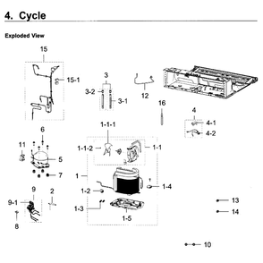 Cycle Diagram and Parts List for RF22K9381SG AA-0001 Samsung Refrigerator