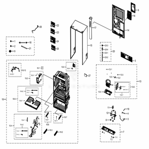 Cabinet 2 Diagram and Parts List for RF22NPEDBSR (AA)(0001) Samsung Refrigerator