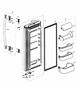 Frig Door Right Diagram and Parts List for RF217ABWP XAA-0000 Samsung Refrigerator