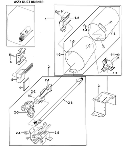 Heater Assy Diagram and Parts List for DV350AGR XAA-0000 Samsung Dryer