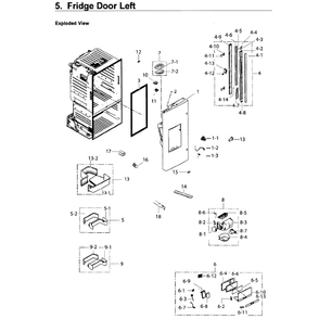 Fridge Door L Diagram and Parts List for RF26J7500BC AA-01 Samsung Refrigerator
