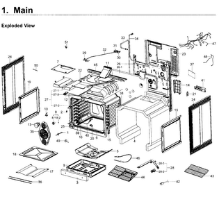 Main Asy Diagram and Parts List for NX58K9500WG AA-0000 Samsung Range