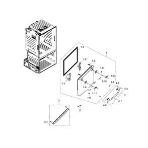 Freezer Door Diagram and Parts List for RF28HDEDBSR AA-0005 Samsung Refrigerator
