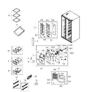 Fridge Assembly Diagram and Parts List for RH25H5611WW AA-01 Samsung Refrigerator