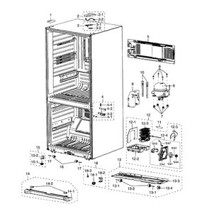 Cabinet Diagram and Parts List for RB215ACPN XAA-0001 Samsung Refrigerator