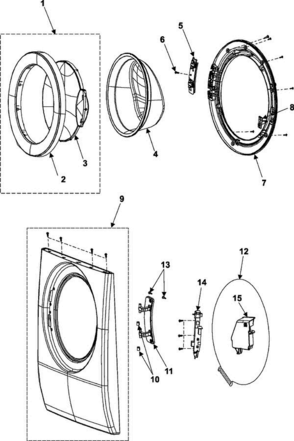 03 - Door Diagram and Parts List for WF306LAW XAA Samsung Washer