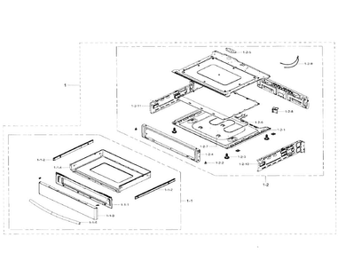 Drawer Assy Diagram and Parts List for NE58F9710WS AA-0002 Samsung Range