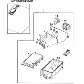 Housing Drawer Diagram and Parts List for WF328AAG XAA-0000 Samsung Washer