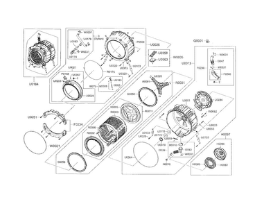 Tub And Drum Diagram and Parts List for WF438AAR XAA Samsung Washer
