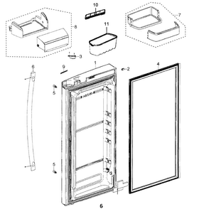 Right Door Diagram and Parts List for RFG297AARS XAA-0000 Samsung Refrigerator