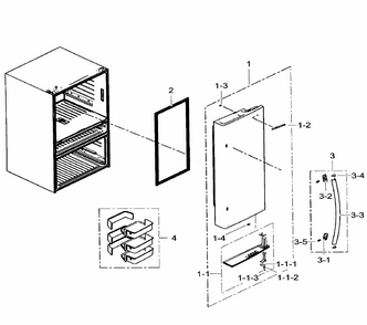 Part Location Diagram of DA91-04002C Samsung Assembly DOOR FOAM-REF RIGHT