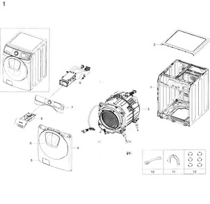 Part Location Diagram of DC97-21621A Samsung Cover Filter Assembly