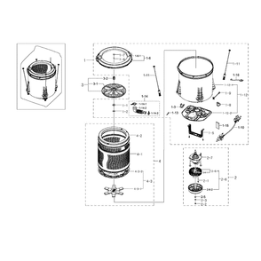 Tub Diagram and Parts List for WA456DRHDSU AA-02 Samsung Washer