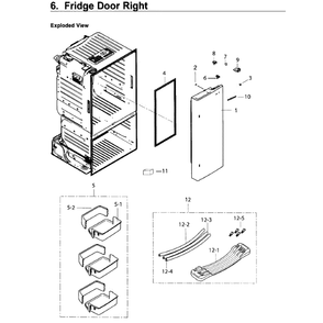 Fridge Door R Diagram and Parts List for RF263TEAEWW AA-04 Samsung Refrigerator