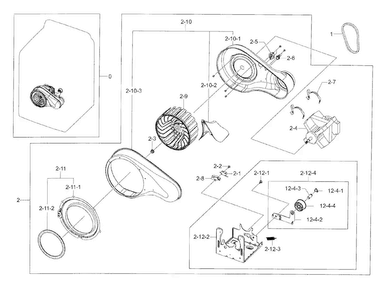 Part Location Diagram of DC63-10027A Samsung ABSORBER SPONGE;T30,W65,