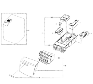 Drawer Diagram and Parts List for WF520ABW XAA-0001 Samsung Washer