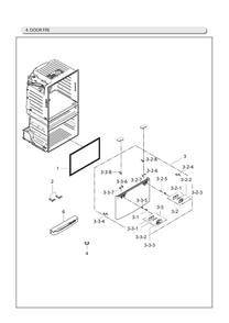 Freezer Door Parts Diagram and Parts List for RF25HMEDBSR AA-12 Samsung Refrigerator