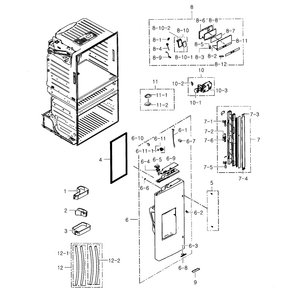 Refrigerator Door L Diagram and Parts List for RF25HMEDBWW AA-02 Samsung Refrigerator