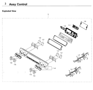 Control Diagram and Parts List for NE58K9560WS AA-0000 Samsung Range