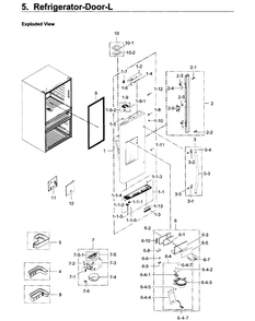 Fridge Door L Diagram and Parts List for RF22KREDBSR AA-0002 Samsung Refrigerator